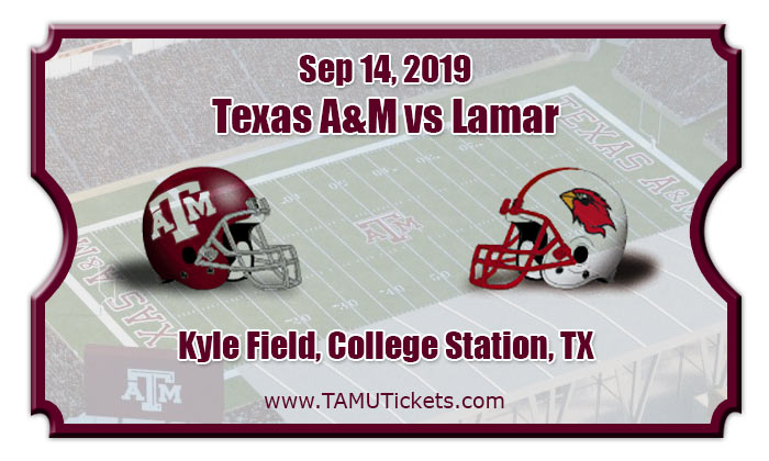 Texas A&M Aggies vs Lamar Cardinals Football Tickets | 09/14/19